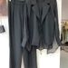 Women's Clothing High grade sun proof suit in summer chiffon splicing two piece jacket, high waist wide leg trousers, two piece suit_desvips.com