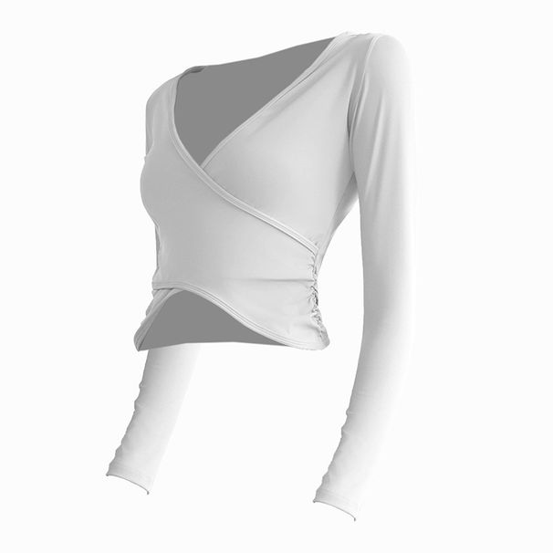 Autumn Barely There Yoga Wear Women Waist Slimm Runn Sports Top Long Sleeve Slim Fit Dance Outerwear Fitness_desvips.com