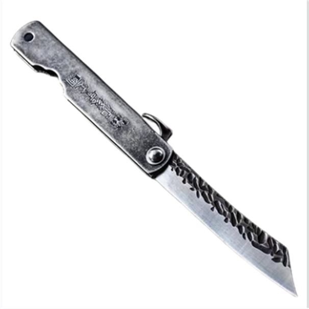 with Brass Handle Stainless Steel Keychain Portable Sharp Fruit Folding Knife_desvips.com
