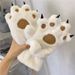 Cute Cartoon Bear Paw Plush Gloves For Women Winter Warm Fleece Thickened Outdoor Cycling Skiing Couple Trendy_desvips.com