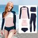 Korean Couple Diving Two-Piece Snorkeling Swimsuit Women Conservative Long Sleeve Sun Protection Quick-Dry Surfing_desvips.com