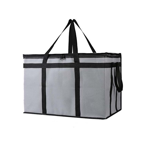 1 Set (Bag & Bottom), XXXL Large Capacity Reusable Warming Bag With Removable Hard Bottom, 3 Layers Insulated Pizza Delivery Bag_desvips.com