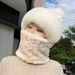 LazyZoom Winter New Jacquard Thickened Cycling Windproof Neck Gaiter Mask Integrated Ear Protection Warm Head Wrap Women's Scarf_desvips.com