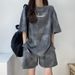 Tie-dye Sports Casual Outfit Women, Summer 2022 New Style, Suitable For Petite Figures, Versatile Top And Shorts_desvips.com
