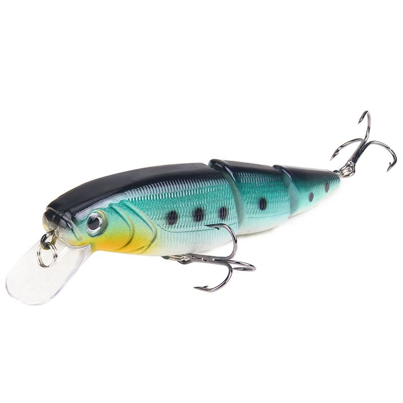 Simulation Minnow Bait Colorful Three Section Lure Bait 15.3g/11cm Plastic Fish Bait Fishing Gear Products_desvips.com