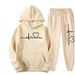 Men And Women Fleece Sweatshirt Autumn Winter Heart Pattern Hoodie Trendy Brand New Men's Set_desvips.com