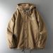 Men's Winter Fleece-Lined Hooded Jacket - Soft Cotton Outerwear With Thick Warm Padding, Lightweight & Comfortable For Outdoor Travel_desvips.com
