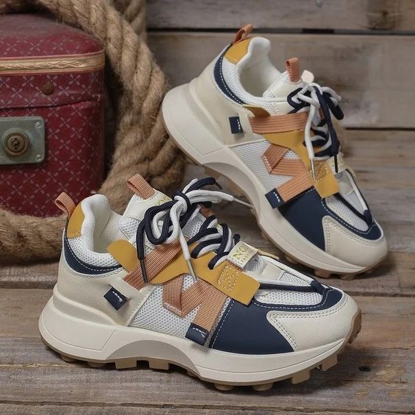 Women's Casual Sports Spring Autumn College Style Thick Bottom Breathable Soft Sole Running Shoes Comfortable Footwear_desvips.com