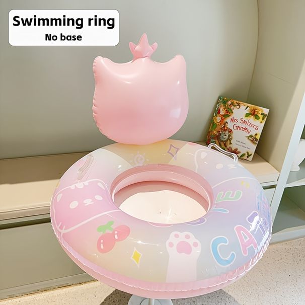 1pc Cartoon Car Shaped Swimming Ring, PVC Material Inflatable Water Floating Ring, For Children Summer Beach And Water Sports Training_desvips.com