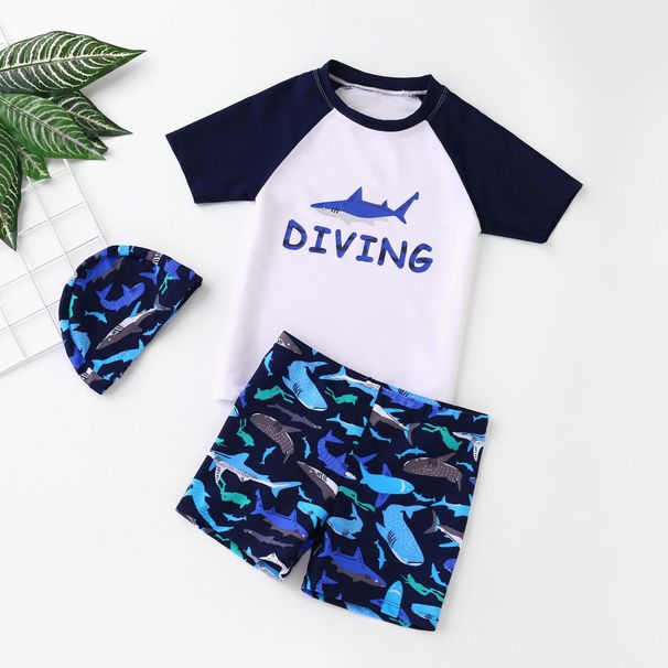 Children's Boys, Professional Baby Children's Swimwear, Shark-themed Two-piece Sun-protective Swimsuit For Older_desvips.com