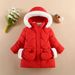 Girls' Snow Jacket, Solid Color Warm For Toddlers Young Children, Stylish Mid-length Top, Cotton Coat, Autumn And Winter_desvips.com