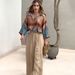 Women's Clothing autumn new positioning printed tops wide leg pants two piece set_desvips.com