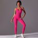 New Style Tight-Fitting Solid Color Jumpsuit Aerial Beautiful Back Yoga Suit Seamless Breathable Long One-Piece Outfit_desvips.com