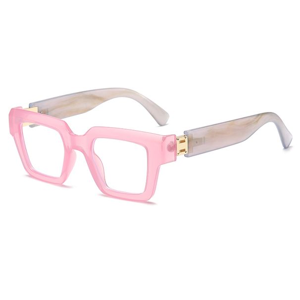 Cycling New Square Flat Mirror Simple Fashion Anti Blue Light Eyelasses Package Flower Design Large Frame Glasses Frame Female_desvips.com