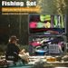 JSFUN 411Pcs/Box Fishing Lure Tackle Set Including Soft Hard Baits Hooks Swivels Tools For Freshwater Saltwater Angling_desvips.com