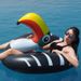 Black Toucan Inflatable Pool Float For Adults - Heavy-Duty PVC Animal Swim Ring (Supports 300lbs UV-Resistant Non-Slip Seat)_desvips.com
