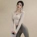 Cross-border Sports Fitness Long Sleeve T-shirt Women European American Running Gym Elastic Quick Dry Bodysuit Yoga_desvips.com