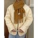 Korean Style Scarf Autumn Winter Elegant 100% Wool Atmosphere Red Christmas Plaid Shawl Neck Warmer For Women_desvips.com