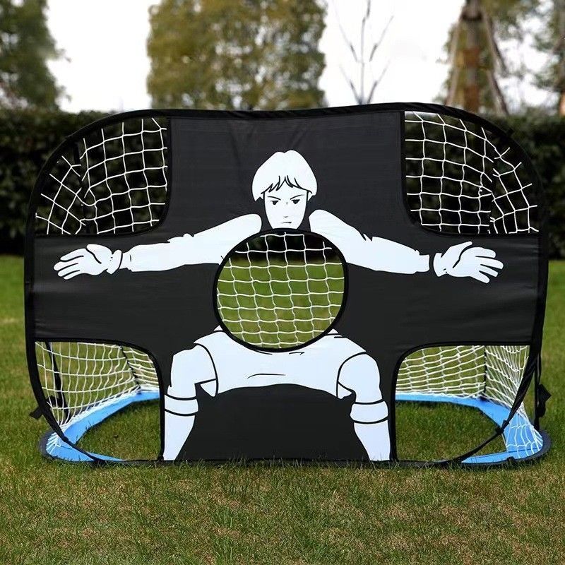 Two In One Foldable Soccer Goal & Tennis Trainer - Portable Multi-Sport Training Toy For Kids_desvips.com