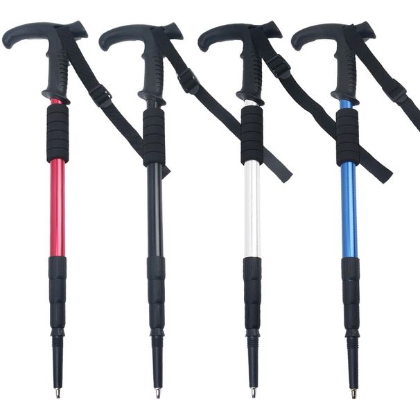 Travel Trekking Telescopic Climbing Outdoor Aluminum Alloy Hiking Poles Walking Sticks Canes_desvips.com