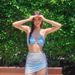 Cross-border European And American Style Two-piece Swimsuit, Women's Solid Color Sexy Swimwear Three-piece Set, Halter_desvips.com