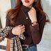 Women's Fleece-Lined Knit Sweater Semi-Turtleneck Winter Warm Pullover Soft Comfortable Casual Tops_desvips.com
