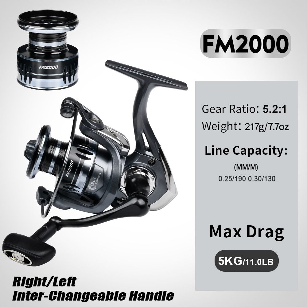 Metal Spinning 5.2:1 3+1BB Lure Sea Line Anchor Long Casting Fishing Reel_desvips.com