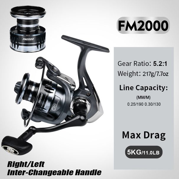 Metal Spinning 5.2:1 3+1BB Lure Sea Line Anchor Long Casting Fishing Reel_desvips.com