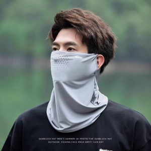 Running Arm Warmers Ice Silk Sunscreen Face Mask UV Protection Breathable Neck Protector Summer Outdoor Cycling Scarf Face Covering Sunshade_desvips.com