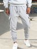 Mens Casual Spring Autumn Sweatpants Drawstring Solid Color Workout Long Pants Fashion Gym Trousers With Pockets_desvips.com