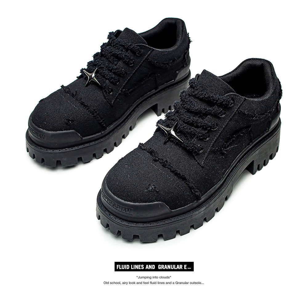 New Thick Soled Height Enhancing Denim Korean Style Breathable Low Top Fashionable Big Toed Men's Casual Shoes_desvips.com