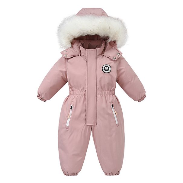 Baby Snowsuit Winter One-Piece Jumpsuit – Warm & Waterproof Infant Snowsuit For Toddlers (1-3 Years) With Detachable Hood, Zipper Closure_desvips.com