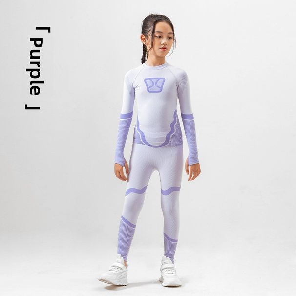 Autumn Winter Children's One-piece Knitted Boys And Girls Thermal Underwear Sports Sweat-wicking Physical Training_desvips.com