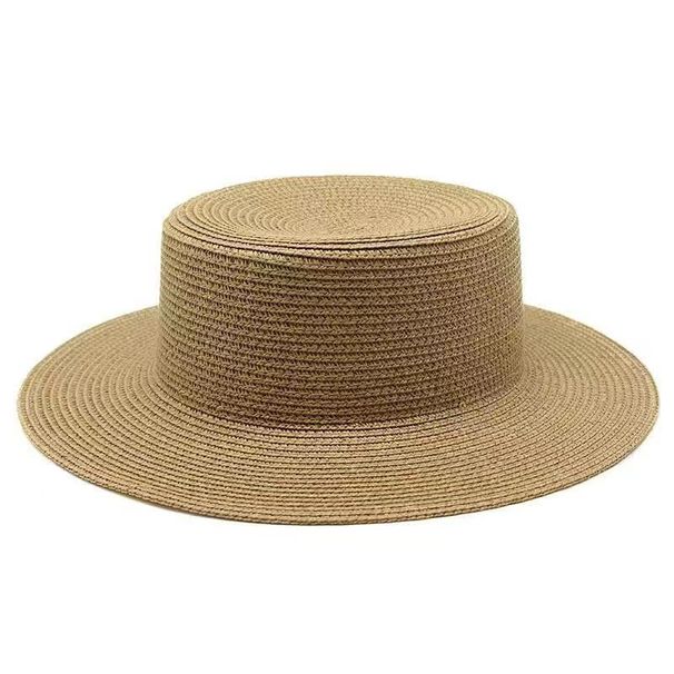 1724976925@qq.com Women's Straw New Summer Fashion Trend, Seaside Beach Flat-top Hat, Wide-brimmed Sun Protection Hat_desvips.com