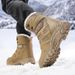 Men's Water-Resistant Snow Boots Winter Tactical Boots With Fleece Lining Anti-Slip Hiking Boots For Outdoor Adventures_desvips.com