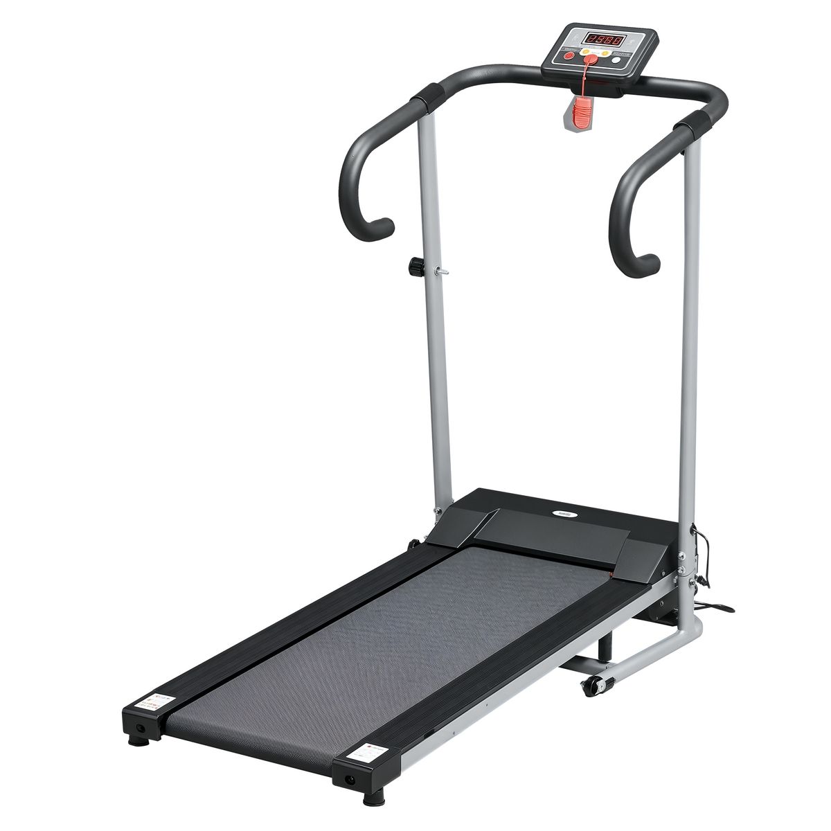 Tapis Roulant Pieghevole Con Inclinazione, Tapis Roulant Elettrico Portatile Con Schermo LCD, Velocità 1-10 Km/h, Ruote, Impugnatura, Per Home, E Ufficio, Nero_desvips.com