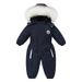 Baby Snowsuit Winter One-Piece Jumpsuit – Warm & Waterproof Infant Snowsuit For Toddlers (1-3 Years) With Detachable Hood, Zipper Closure_desvips.com