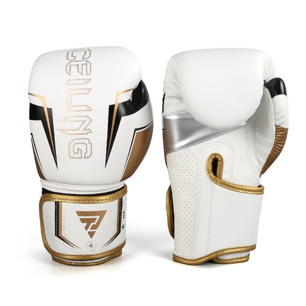 rofessional Boxing Gloves For Adults - Premium PU Leather Training Gloves For Men & Women - MMA, Sparring - Black Gold/White Gold/Fluorescent Green_desvips.com