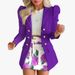 new women's clothing printing elegant temperament commuting slim suit suit_desvips.com