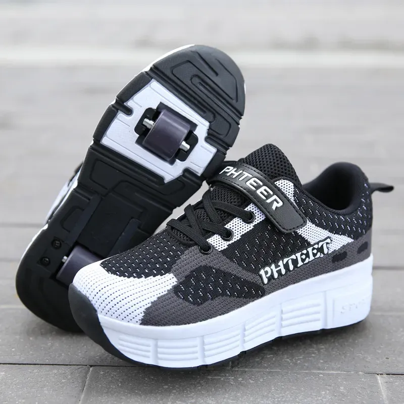 New Kids 2 Wheels Roller Skates Sneakers Skati Outdoor Blade Retractable Flyi Shoes Child Girl Boys Breathable_desvips.com