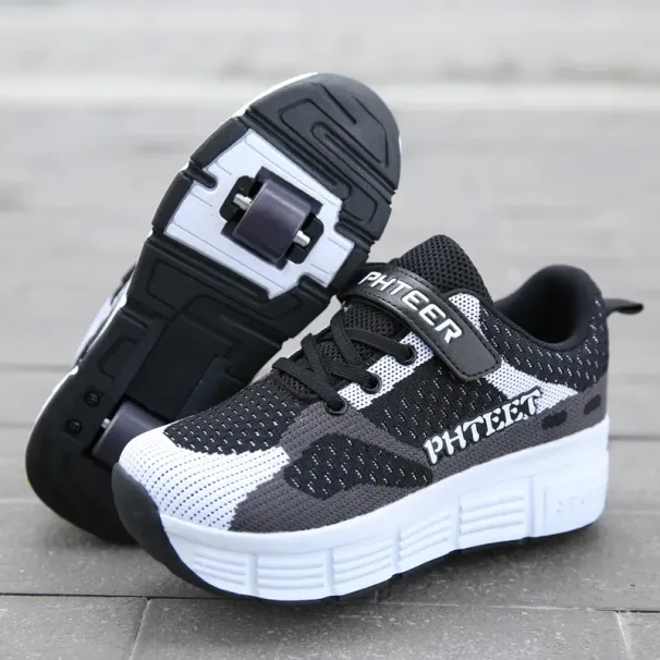 New Kids 2 Wheels Roller Skates Sneakers Skati Outdoor Blade Retractable Flyi Shoes Child Girl Boys Breathable_desvips.com