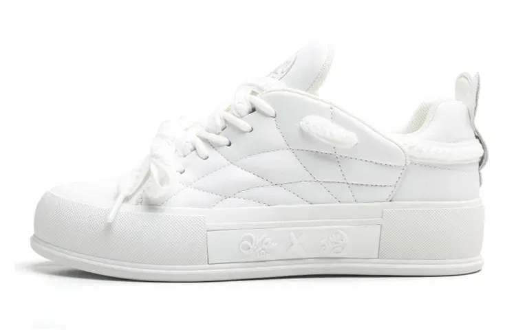 withoutbox Free Shipping Jifffly X Q.VONTON Women's Versatile White Thick-soled High-heeled Casual Sports Plank Shoes_desvips.com