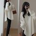 2026 New Spring Top With Shark Pants, Mid-Length White Inner Sweatshirt, Base Shirt For Women_desvips.com