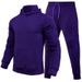 Autumn Winter Women Casual European Size Solid Color Fleece Loose Sweatshirt Sweatpants Two Piece Set Men_desvips.com