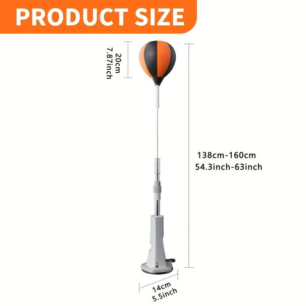 Indoor Reaction Punching Boxing Training, Strong Suction Cup All-Terrain Base, Adjustable Speed Ball For Adults & Youth_desvips.com