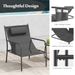Tangkula 3 Piece Outdoor Bistro Set With Metal Chairs And Coffee Table, Featuring Breathable Seat Fabric And Cozy Headrest, Metal Conversation Set For_desvips.com