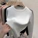 Women's Fleece-Lined Knit Sweater Winter Warm Thickened Turtleneck Pullover Casual Solid Color Top_desvips.com