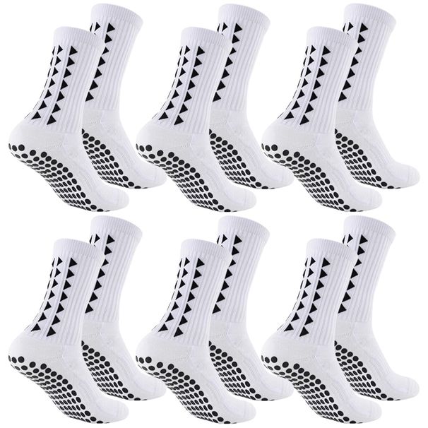 6Pairs Men Women Football Grip Towel Bottom Sport Rugby Soccer Cycling Running Exercise Athletic Socks_desvips.com