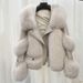 Women's Clothing fox fur quilted casual style fur coat loose high quality_desvips.com