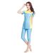 Muslim Swimwear Women's Swimsuit Muslim Conservative Swimsuit Loose Contrasting Color Two-piece Set Seaside Travel Hot Spring Suit_desvips.com